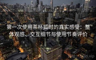 第一次使用茶杯狐时的真实感受：整体观感、交互细节与使用节奏评价