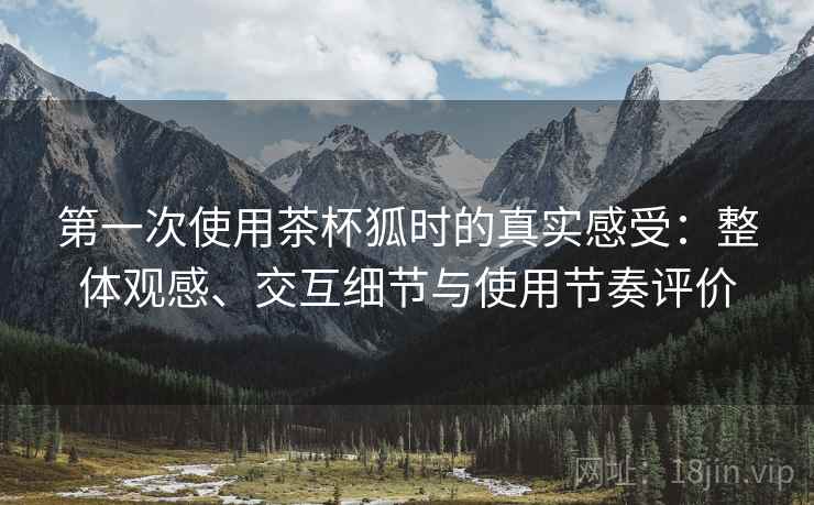 第一次使用茶杯狐时的真实感受：整体观感、交互细节与使用节奏评价-第2张图片